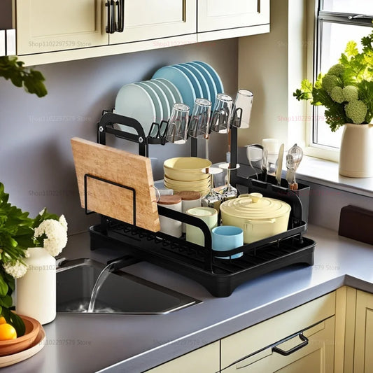 Kitchen Bowl and Chopstick Rack Multi Functional Drainage Kitchen Countertop Storage Rack Better Water Filtration Tool