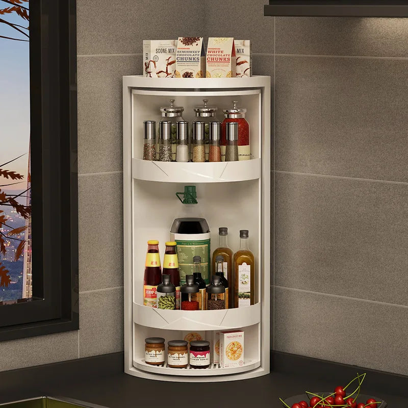 360° Rotating Kitchen Corner Storage Rack