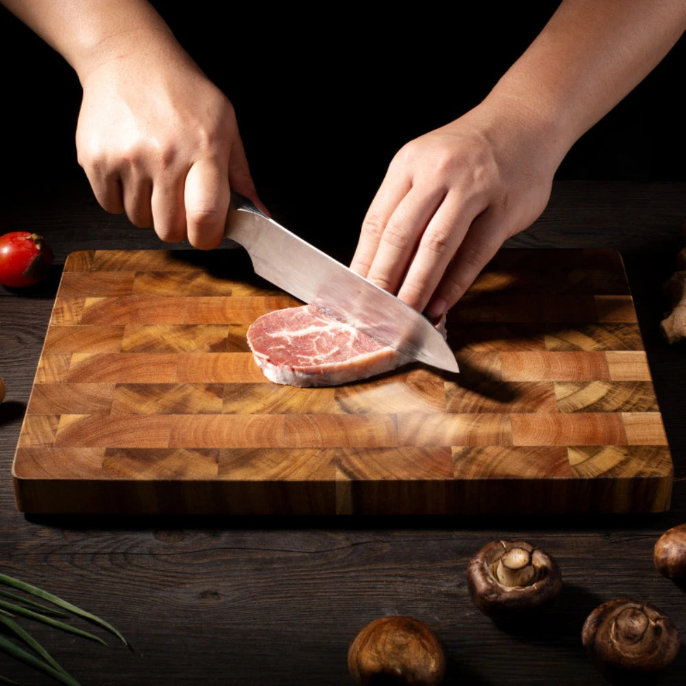 Cutting Board Double-Sided Using Premium Acacia Wood Splicing Chopping Board Drain Water and Damp-Proof Kitchen Tools