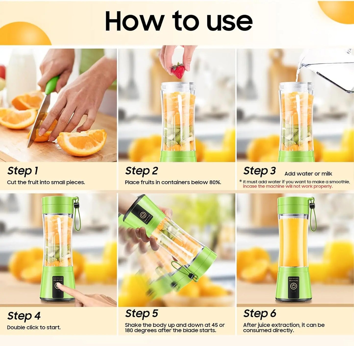 380mL Mini Electric Juicer