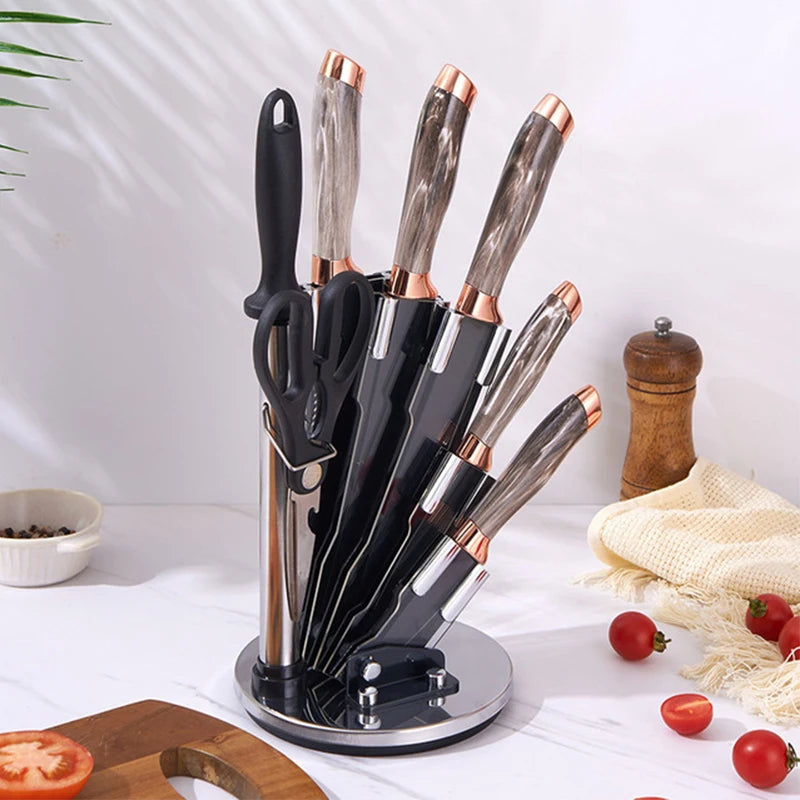 8-Piece Japanese Stainless Steel Kitchen Knife Set