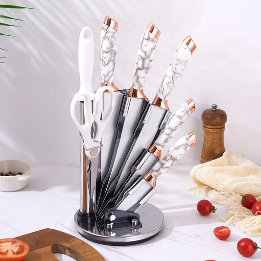 8-Piece Japanese Stainless Steel Kitchen Knife Set