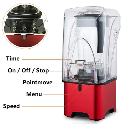 2200W Professional Smart Timer Blender Mixer Juicer Food Processor Ice Smoothies Crusher Electric Blender Mixer 110V-240V