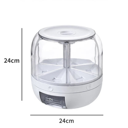 360 Degree Rotating Rice Dispenser Sealed Dry Cereal Grain Bucket