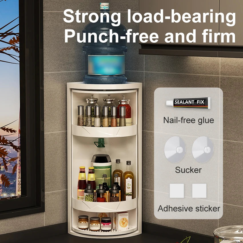 360° Rotating Kitchen Corner Storage Rack