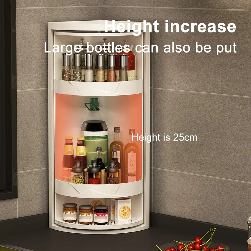 360° Rotating Kitchen Corner Storage Rack