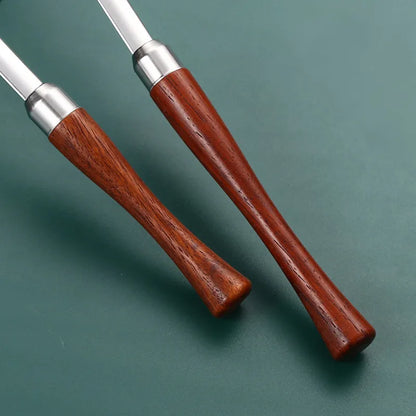 Stainless Steel Skimmer & Soup Ladle with Long Wooden Handle