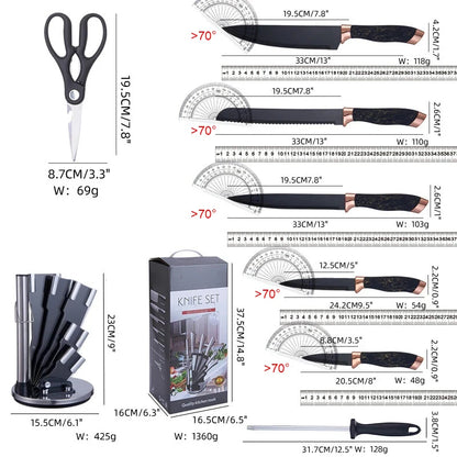 8-Piece Japanese Stainless Steel Kitchen Knife Set